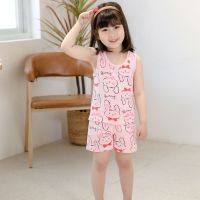 ✨1-10Y New Style Childrens Clothing Cool Summer Cartoon Vest Short Sleeve Cotton Suit Two-piece Kids Clothes Set