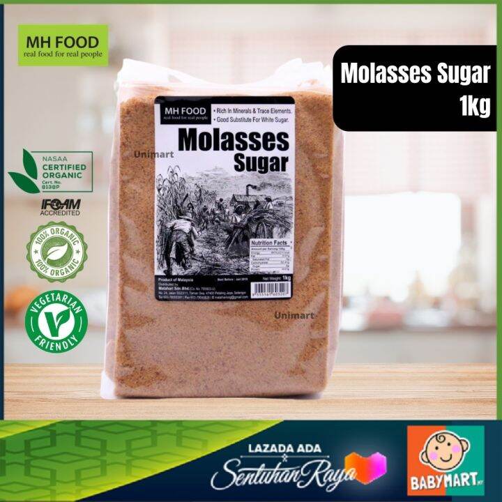 MH FOOD Molasses Sugar 1kg Unrefined Organic Natural Sugar Gula Organik