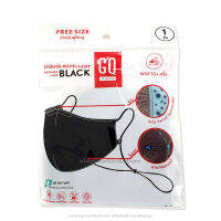 GQ  Black หน้ากาก ผ้า แมสปิดจมูก แมสเท่ ๆ สีดำ กันฝุ่น กันละออง เชื้อโรค มีตัวล็อคจมูก พร้อมส่ง Gohealthy