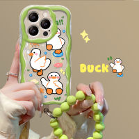 เคสสำหรับ IPHONE 11 11 PRO 11 PRO MAX IPHONE 7 8 7 PLUS 8 PLUS X XR XS MAX IPHONE 12 12 PRO 12 PRO MAX IPHONE 13 13 PRO 13 PRO MAX 14 14PLUS 14PRO 14PROMAX เคสนิ่มเป็ดน่ารักหยักครีม