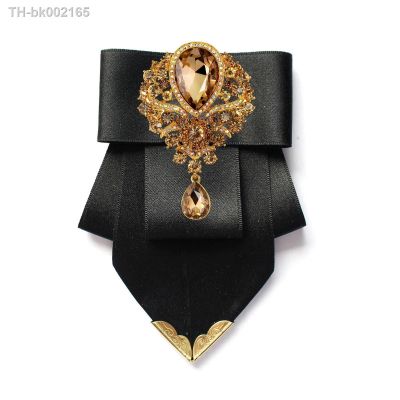 ✸ Luxury Rhinestone Zircon BowTie British Mens High-end Business Banquet Formal Dress Collars Flower Men Wedding Accessories Gift