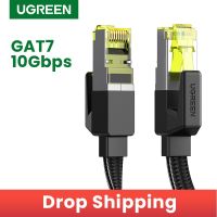 UGREEN สายแลนสายเคเบิลอีเทอร์เน็ต CAT7 10Gbps,สายแลนเครือข่ายผ้าฝ้ายถักสำหรับโมเด็มแล็ปท็อป PS5อีเทอร์เน็ต RJ45