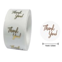 500Pcs Transparent Sealing Label Sticker Golden Thank you Adhesive Stickers For Gifts baking packaging Craft Handmade Stationery