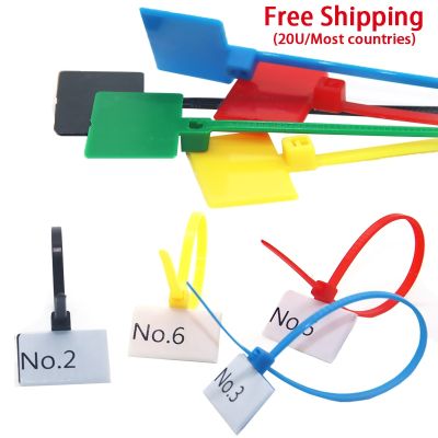 100pcs Easy Mark 4x150mm Nylon Cable Ties Tag Labels Plastic Loop Ties Markers Cable Tag Black White Self locking Zip Cable Tie