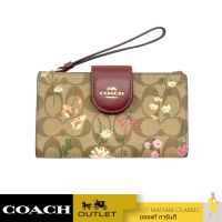 กระเป๋าสตางค์คล้องมือ COACH C8729 TECH WALLET IN SIGNATURE CANVAS WITH WILDFLOWER PRINT (IME7V)