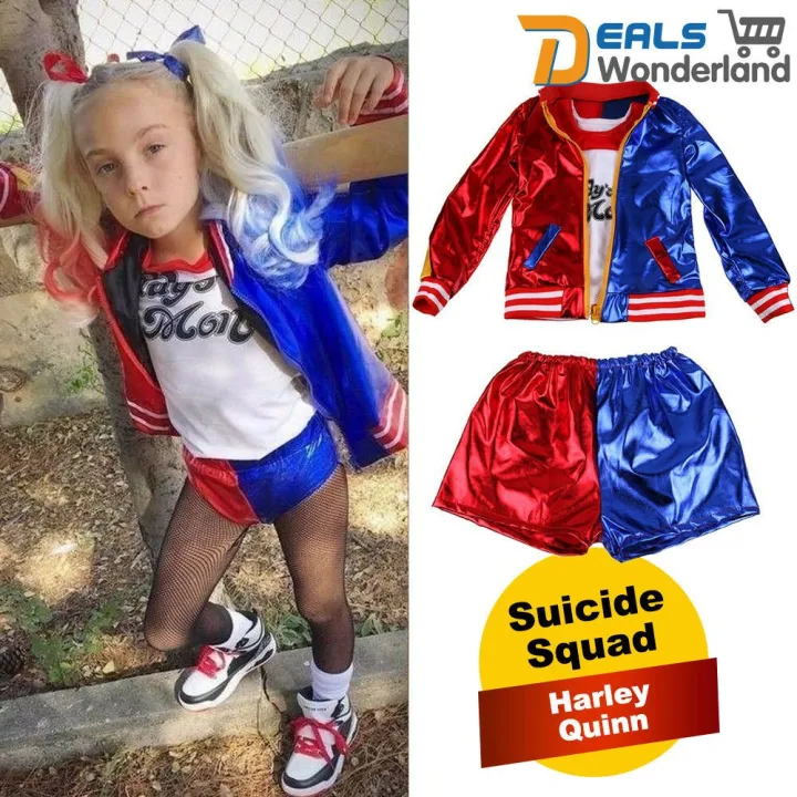 【Ready Stock】Halloween Girls Cosplay Suicide Squad Harley Quinn Costume ...