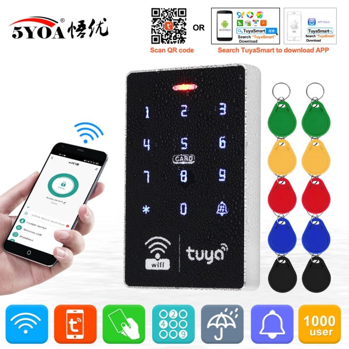 tuya-ที่เปิดประตู-wifi-ip68แป้นพิมพ์ควบคุมการปลดล็อคกันน้ำ-rfid-เครื่องอ่านควบคุมการเปิดประตูแบบสัมผัสรีโมทแอปปลดล็อค