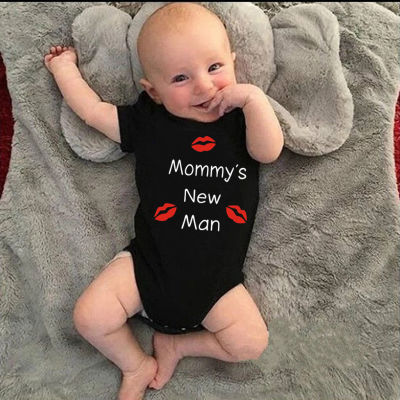 Newborn Baby Clothes Short Sleeve Boy Clothing Mommys New Man Design 100 Cotton Rompers De Bebe Costumes Black