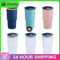 ✤□ ivhefd Copo de água palha portátil com display 650ml plástico café leite chá garrafa tampas silicone copos casal