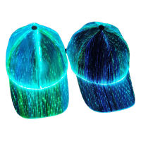 LED Fiber Optic Luminous Hat for Women Men Hip Hop Hat White Black Baseball Cap For Rave Music Festival Xmas Halloween