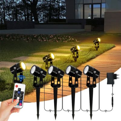 Outdoor Garden Lights 2/4/6/8 in 1 Lawn Lamp Landscape Street Yard Lighting Waterproof Exterior Terrace Decor RGB Warm White Power Points  Switches Sa
