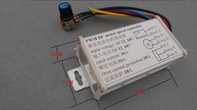 อลูมิเนียม16A PWM DC 10โวลต์24โวลต์36โวลต์48โวลต์60โวลต์900วัตต์บวกลบย้อนกลับ Stepless มอเตอร์ความเร็ว V Oltage Regulator ควบคุม