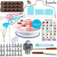 Kaxcio 73 ชิ้นเครื่องมืออบอุปกรณ์เสริมอุปกรณ์ตกแต่งเค้กชุด 24 หมายเลขไอซิ่งเคล็ดลับ,1 เค้ก leveler-ไม้พายตรงและมุม,3 รัสเซียท่อหัวฉีด