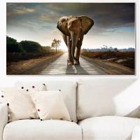 Africa Savannah Elephant โปสเตอร์และภาพพิมพ์-ภาพวาดสัตว์และภูมิทัศน์ Modern Canvas Pop Abstract Art สำหรับตกแต่งห้อง