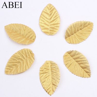 hot【cw】 200pcs/lot Gold Artificial Silk Leaves for Wedding Garden Scrapbook Decoration Accessories