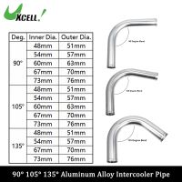 UXCELL OD 51mm 57mm 63mm 70mm Length 500-550mm Aluminum Alloy Intercooler Pipe 90 105 135 Degree Bend Elbow Air Intake Tube