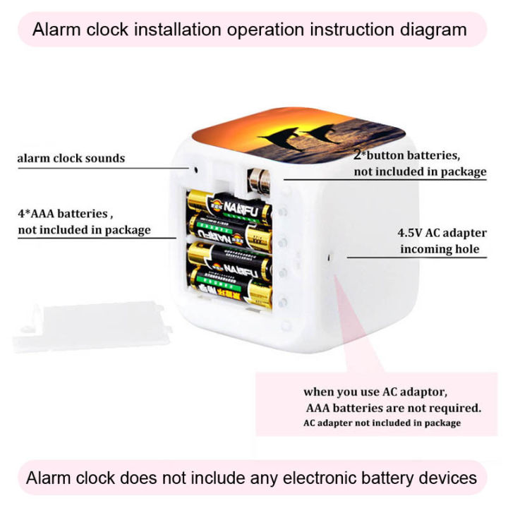 worth-buy-นาฬิกาปลุกเพนกวินแอนตาร์กติกนาฬิกาเรืองแสงอเนกประสงค์สำหรับเด็ก-led-เรืองแสง7สีนาฬิกาดิจิตอลใหญ่