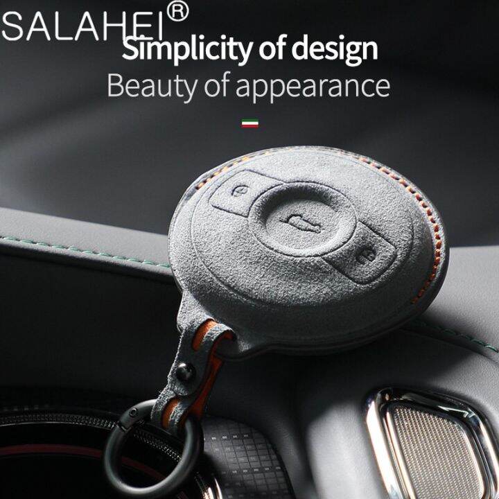 alcantara-suede-leather-car-key-case-cover-shell-protector-fob-for-mercedes-benz-smart-fortwo-1-brabus-1-benz-smart-2022-2023