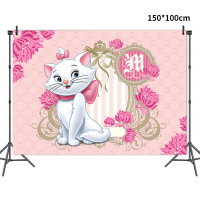 Marie Cat Disposable Tableware Set Tablecloths Straws Banner Plate Background Birthday Party Decorations Baby Shower