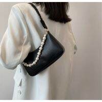 Womens Handbag With Armpit Clip Stylish Buckle, Luxurious Pearl Strap Cross-Bag