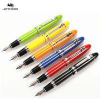 JINHAO 159 18KGP 0.7มม. หัวปากกาแบบกว้างกลางปากกาหมึกซึม8สีให้เลือกปากกาหมึกด้ามโลหะ