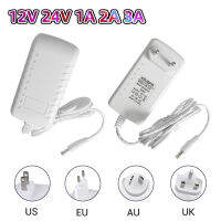 12 โวลต์ 24 โวลต์อะแดปเตอร์หม้อแปลงไฟฟ้า 110V 220V AC to DC 12 V 24 V กล้องวงจรปิด LED Light Power Adapter 2A 3A EU US UK AU Plug-hvfmm7520