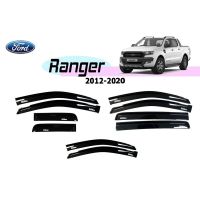 ส่งฟรี คิ้วกันสาด/คิ้วกันฝน Ford Ranger 2012-2021 สีดำ อุปกรณ์แต่งรถ อะไหล่แต่ง รถยนต์