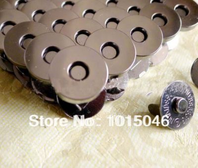 ✥ Free Shipping 50 Sets Magnetic Snaps Metal Button Clasp Fastener 18mm Gun Black