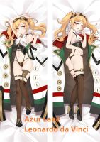 Dakimakura อะนิเมะปลอกหมอน Azur Lane Leonardo da Vinci พิมพ์สองด้านขนาดชีวิตปลอกหมอนของขวัญสามารถปรับแต่งได้