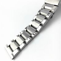 “：{ Silver Security Buckle Stainless Steel Piece Watch Band 20Mm 22Mm 24Mm Watch Strap Wrist Bracelet 3 Beads Belt With Pins