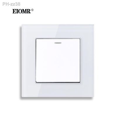 EIOMR UK Standard 1 Gang 2 Way Wall Switch Socket Rocker Light Switch 16A 250V 86mmx86mm Wall Switch for Household Power Supply