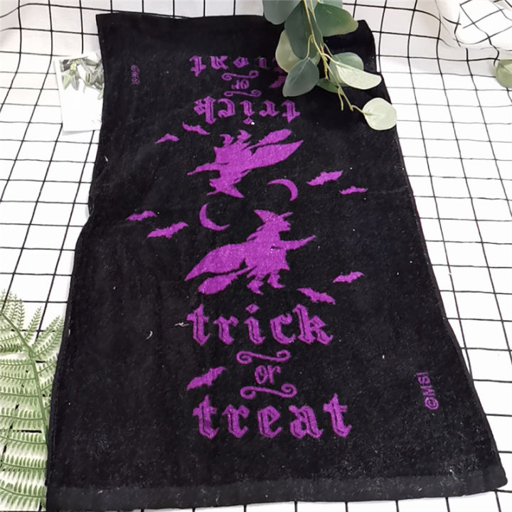 1pc-39x64cm-pumpkin-skull-printed-halloween-party-gift-cotton-cloth-kitchen-tea-hand-towel