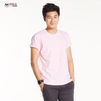 เสื้อยืดทนทาน Cotton ทรงตรง สีชมพู TS07 - PMKPOLOMAKER