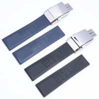 22mm Blue Black Fluororubber Strap Suitable Fit For Breitling Strap Vengeant Yellow Wolf Super Ocean Challenger Men Strap