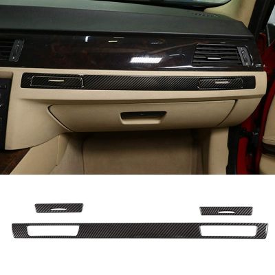 Dashboard Cup Holder Decoration Strips Trim Stickers for BMW 3 Series E90 2005-2012 Car Accessoires, ABS Carbon Fiber
