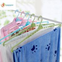 ENDOFF พลาสติก พับเก็บได้ Space Saver สำหรับเสื้อผ้า ราวตากผ้า ที่แขวนผ้าพันคอ ชั้นเก็บของ ไม้แขวนผ้าเช็ดตัว