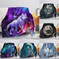 【CW】☎  Print  Wolf Pattern King Size All Super Soft Blanket for Bed SofaWarm