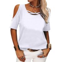 4XL 5XL White Shirts Women Oversize Tops Ladies Blouse Sexy Fashion Cold Shoulder Short Sleeve Clothes Blusas Mujer De Moda 2022