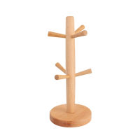 Can Be Hung 6PCS Wooden Cup Holder Tree Bracket Tea Coffee Cup Holder Desktop Kitchen Counter Six-claw Beech Wood Hanger Creativ