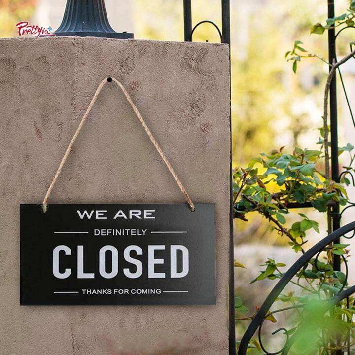 Prettyia Double Sided Open Closed Sign Business Sign Hanging Sign for ...
