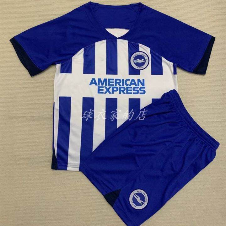 23-24-brighton-kids-kit-football-shirt-high-quality-fan-edition-with-epl-patch-socks-webster-mac-allistr-jerseys-ชุดฟุตบอลสำหรับเด็ก-16-28เสื้อฟุตบอลสำหรับเด็กชุดบอล-brighton-childrens-football-shirt-