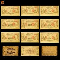 10Pcs/Lot New 1875 US Gold Banknotes 5 Dollars Gold Foil Banknotes With Color US 24k Gold Plated Note For Collection Gifts