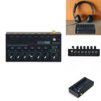 1 Set Sound Mixer Ultra Low Noise 6 Channel Line Mixer Mini Sound Mixer Power-Supply DC5V