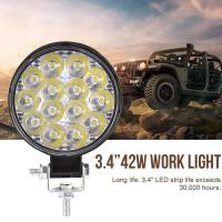 42W LED ไฟสปอร์ตไลท์ ไฟตัดหมอก Off Road Light Bar มอเตอร์ไซต์ ATV ออฟโรด ไฟ DC12V~DC24V ไฟสีขาว