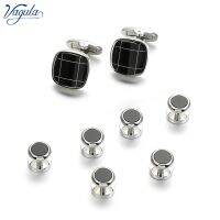 【Fashion house]VAGULA Hot Sale Cufflinks Studs In 8PCS Set Luxury Gemelos Button Links Trendy Tuxedo Collar Stud 415