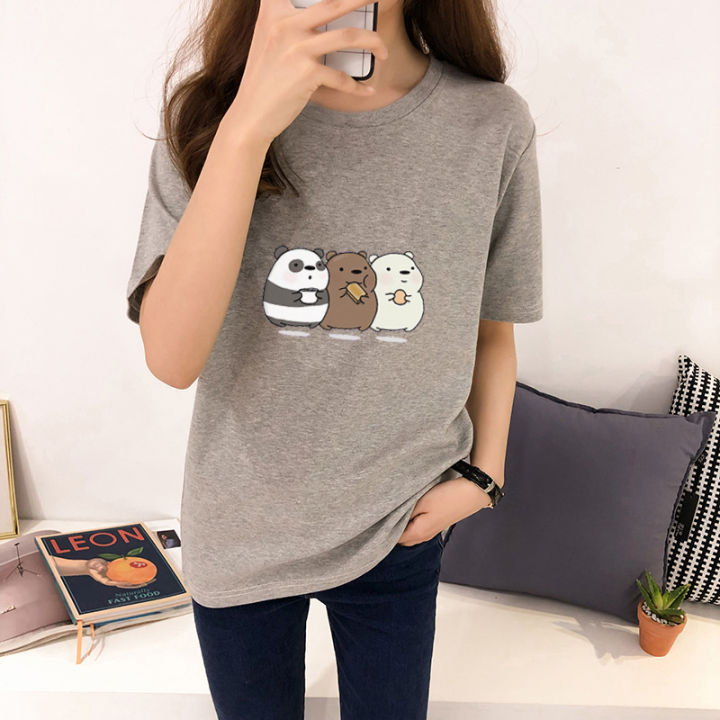 Kawaii Beat T Shirt Women Funny Cartoon Print Tshirt Harajuku Summer Short  Sleeve Fashion Top Tees