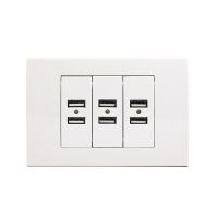 【Booming】 kgcwmw /Au Standard Wall Socket 6พอร์ตชาร์จ USB สำหรับมือถือพร้อมไฟแสดงสถานะ118Mm * 80Mm