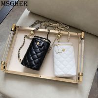 ZZOOI Mobile Phone Bag Cross-slung One-shoulder Rhomboid Chain High Quality Woman 2021 New Fashion Mini Key Bag Pocket Wallet Bucket