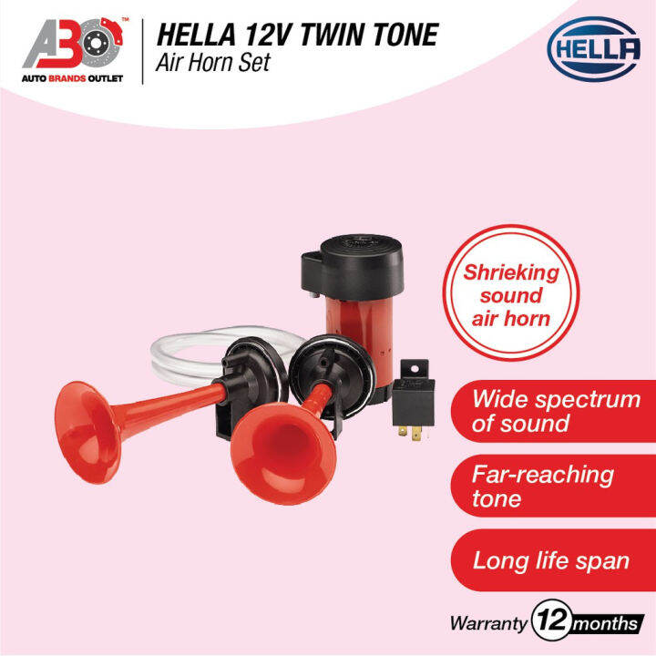 HELLA 12V Twin Tone Air Horn Set - 3PB 003 001 631 | Lazada