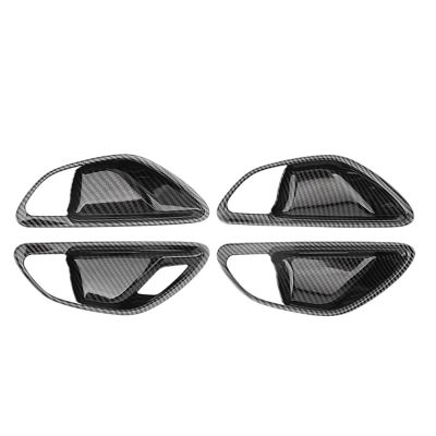 Carbon Fiber Car Door Handle Bowl Cover Trim For Mercedes Benz C E GLC Class W205 X253 GLC260L E3000L C200L 2015-2021